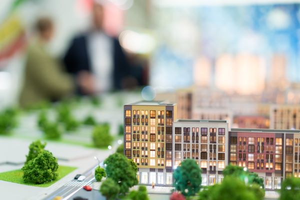 Maqueta de unos departamentos.