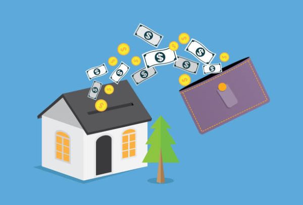 Casas en renta en Metepec; una casa en forma de alcancía y unas monedas con una billetera